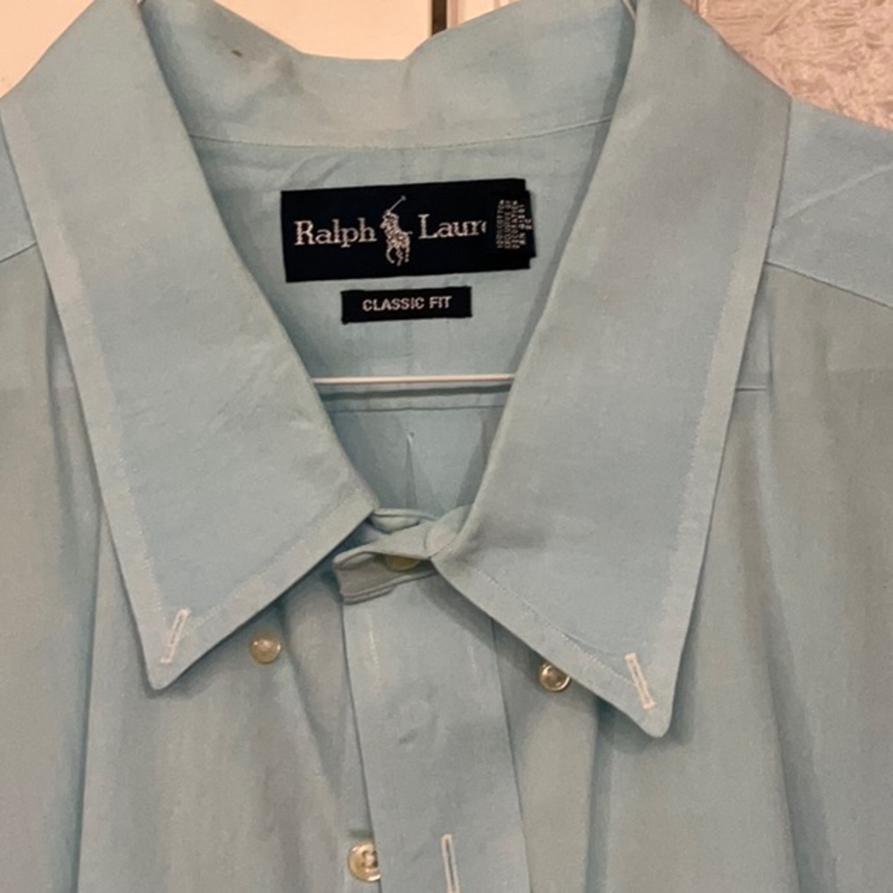 Ralph Lauren dress shirt 2xlt button down starched and ready to wear
